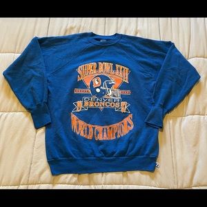RARE MISTAKE Vintage Denver Broncos 1987 “World Champions” Logo 7 Sweatshirt